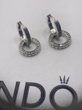 Authentic Pandora Sparkling Double Hoop Earrings S925 ALE
