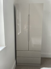 2 x Bed Side Tables and matching Wardrobe. High Gloss Cashmere colour.