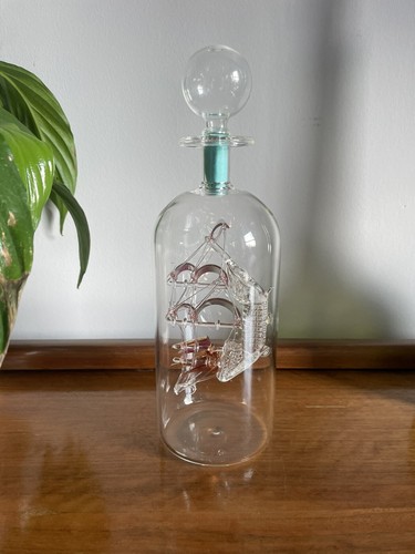 Hand blown glass - glass, ship