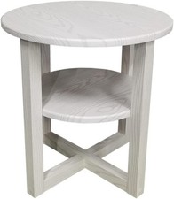 2 Tier Round Side Table White