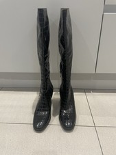 Hobbs Black Patent Croc Effect