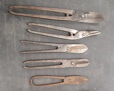 Set of 5 vintage quality tin snips (2 x Gilbow, 1 x Garbro + others)