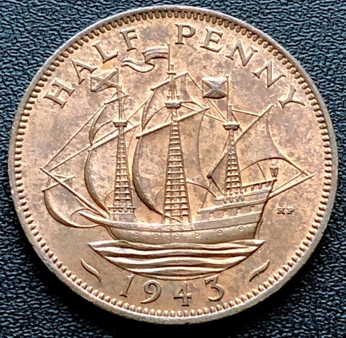 1943 halfpenny half penny coin - penny,