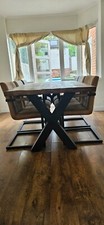 Solid Mango tree wood dining table with 6 chairs. 