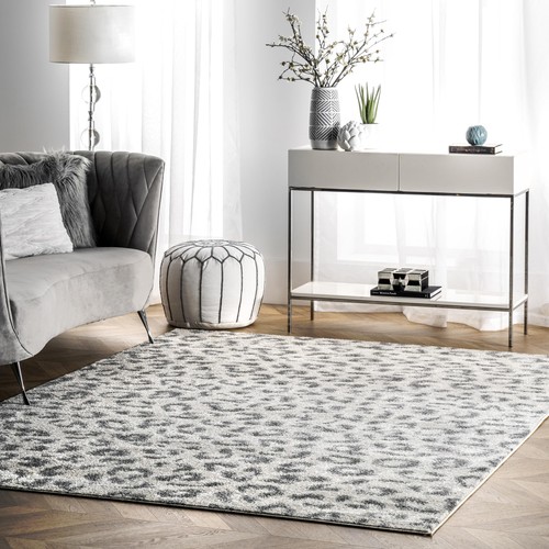 Nuloom leopard grey animal - nuloom,