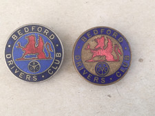 Vintage Bedford Drivers Club Commercial Lorry Truck Van Enamel Button Badge x 2