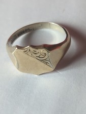 Vintage 9ct Gold on Silver mens signet ring,size S/9.