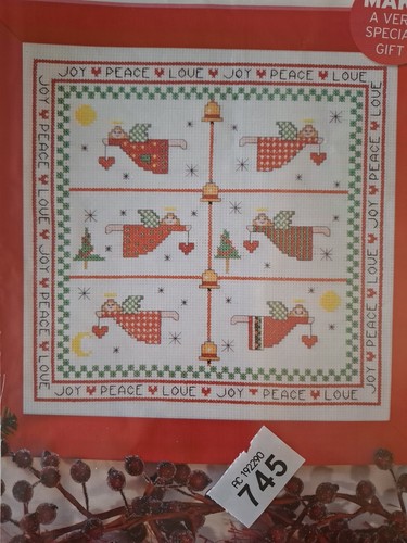 Festive angel sampler cross - angel,