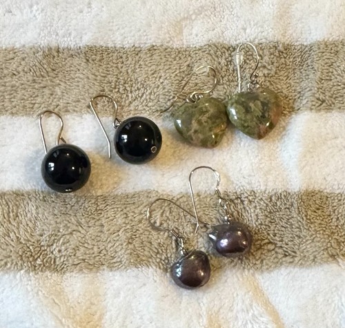 925 silver gemstone earrings - 925,