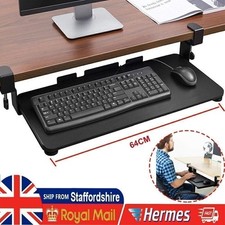 Keyboard Tray Under Desk with Sturdy Clamp for Office Home Sliding Platform UK