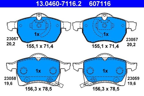 0460 7116 brake pad - 13.0460-7116.2, set