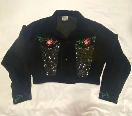 Vintage black cropped button - vintage,