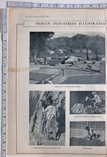 1916 INDIA PRINT INDIAN INDUSTRIES MAKING BRICKS BUILDERS BURNING KILN MOULDING 