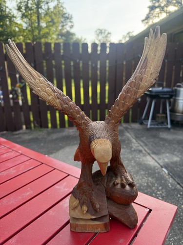 Vtg hand carved rustic - carved,
