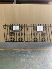Wrought Style Scroll Top Metal Garden Driveway Gates 2440mm Wide x 960mm High