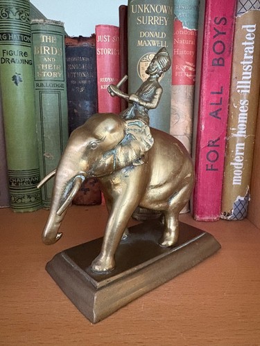 Vintage brass elephant with - brass,