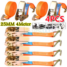 4PCS Ratchet Straps Tie Down 25mm 4Meter 1 tons Heavy Duty Claw Lorry Lashing.UK