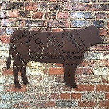 Big Rusty COW Sign Metal Shop