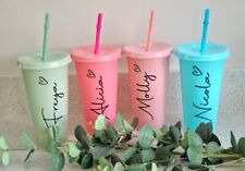 Personalised Cold Cup With Straw And Lid 24oz Large Starbucks Style