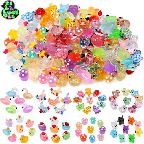 100 pcs mini resin animals - pcs,