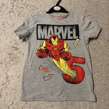 Marvel I AM 5!’ Iron Man Tshirt 5-6year Old- Grey. Great Condition