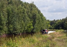 Photo narrow boat on the - a,