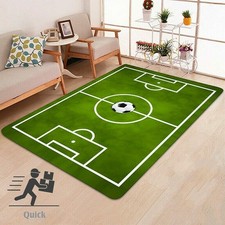 50*80cm Green Football Soccer Pitch Rug Kids Play Floor Carpet Soft Bedroom Rugs