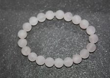 ? Natural Crystal Rose Quartz Matt Elasticated Bracelet 15.5 cm Yoga 8mm Beads