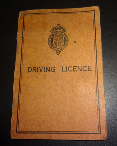 Vintage driving licence - uk,