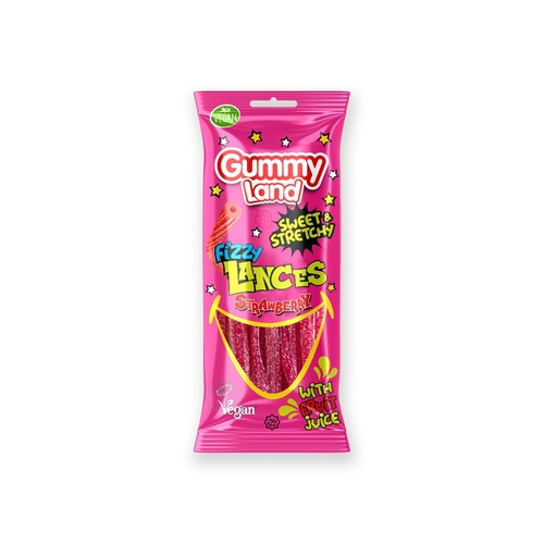 Gummy land strawberry fizzy - gummy,