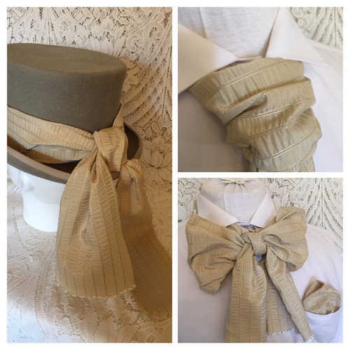 Beige cravat jabot - tie, scarf