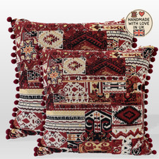 Pair of Boho Kilim Filled