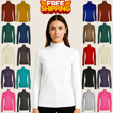 Ladies womens polo neck roll - womens,