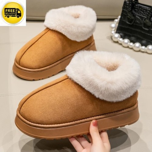 Men fluffy winter slippers - winter,