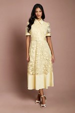 Coast Lemon Fit & Flare Dress