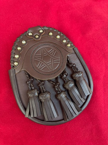 Brown leather celtic embossed - brown,