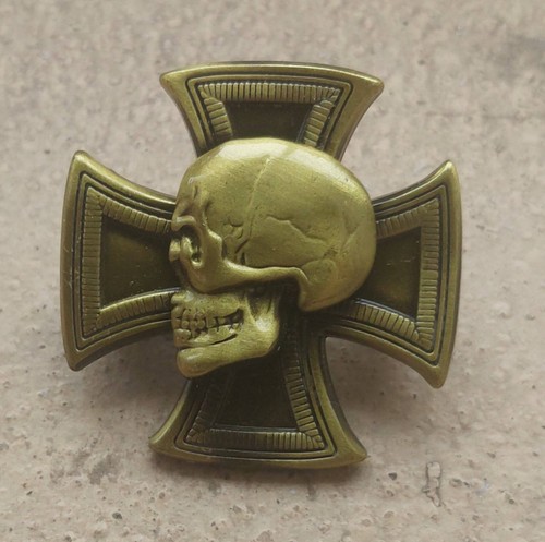 Iron cross skull metal enamel - cross,