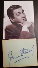 James Stewart hand signed page with 5x6.5" b/w photo. Screen Legend. AFTAL COA