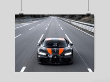 BUGATTI CHIRON CAR POSTER HYPERCAR SUPER SPORT FAST SPEED RACING  A4 A3 SIZE