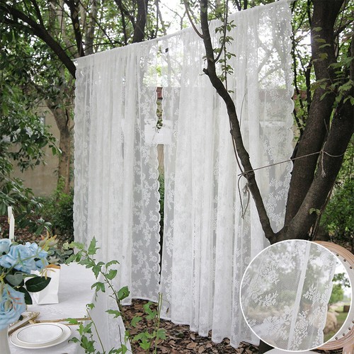 Voile curtains floral lace - voile,