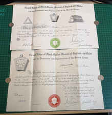 2 x Masonic Certificates -