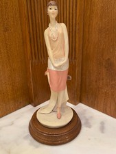 A.D.L. Figurine – 1920s Flapper Girl by Vittorio Tessaro – Signed – 24cm – Italy