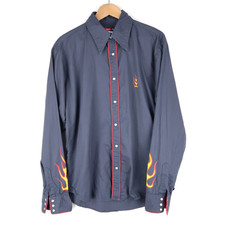 Vintage Y2K Flame Western Shirt Mens Cowboy SZ XL (T9607)