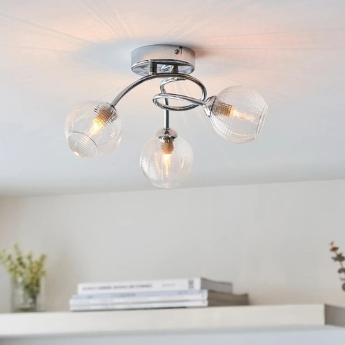 Light lamp semi flush ribbed - semi,