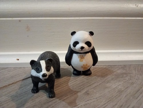Badger and panda toys - and,