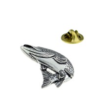 Turning Pike Fish Pewter Lapel