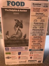 1 x Wetherspoons Menu "The