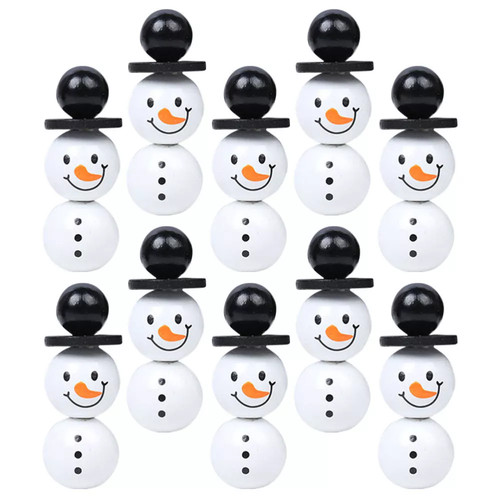 Christmas snowman wooden - snowman, bead
