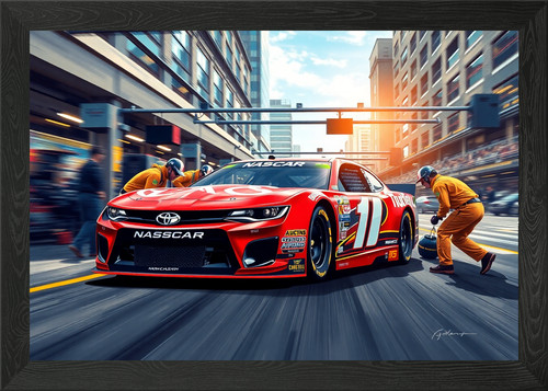 Nascar stock car pit - nascar, framed