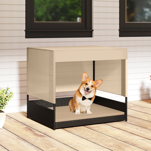 Wicker dog house raised - dog,